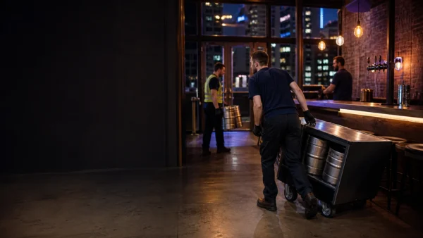 Flood Brothers crew at work: Move Your Atlanta Bar Without Losing a Single Weekend