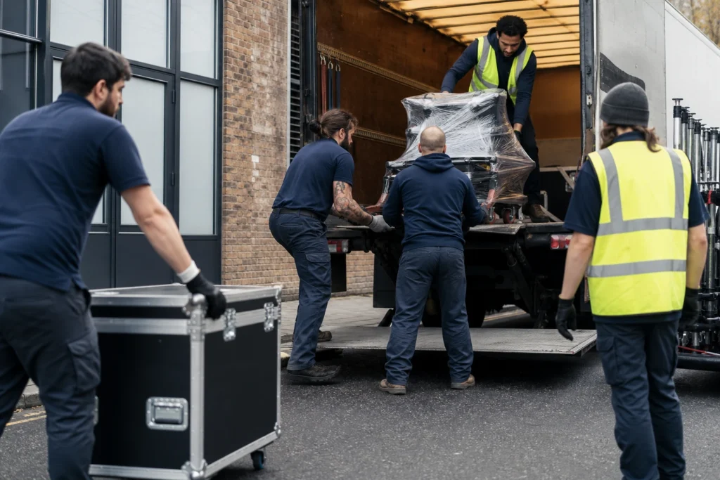 Flood Brothers crew loading production equipment for a Nashville video shoot