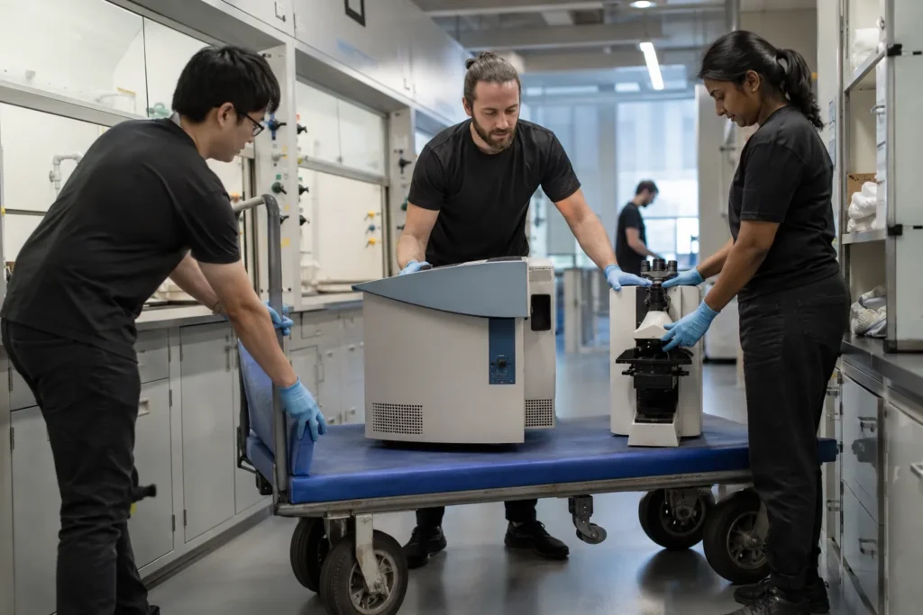 Flood Brothers relocating sensitive laboratory and research equipment for a university