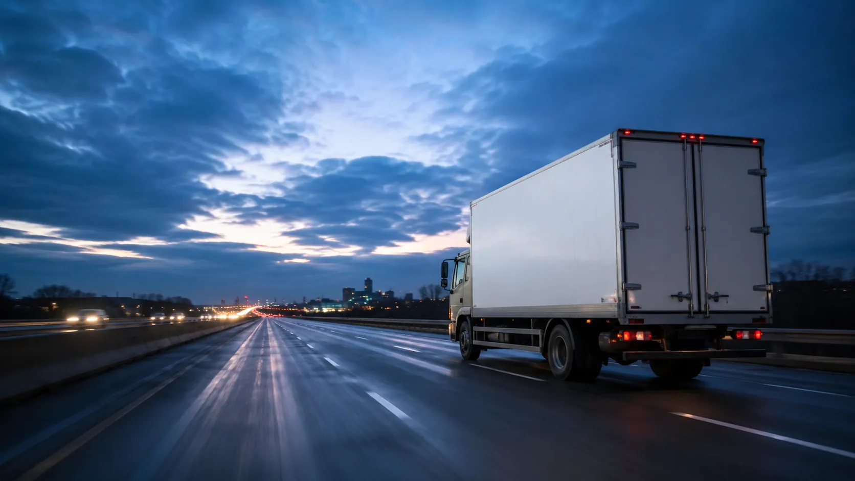 Flood Brothers logistics night transport on the highway