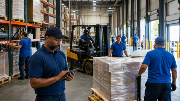 Flood Brothers crew coordinating a warehouse relocation in Memphis